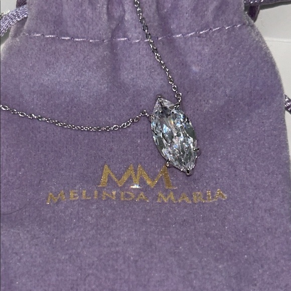 Brand New - Melinda Maria Silver Necklace with Crystal Pendant - Picture 5 of 5